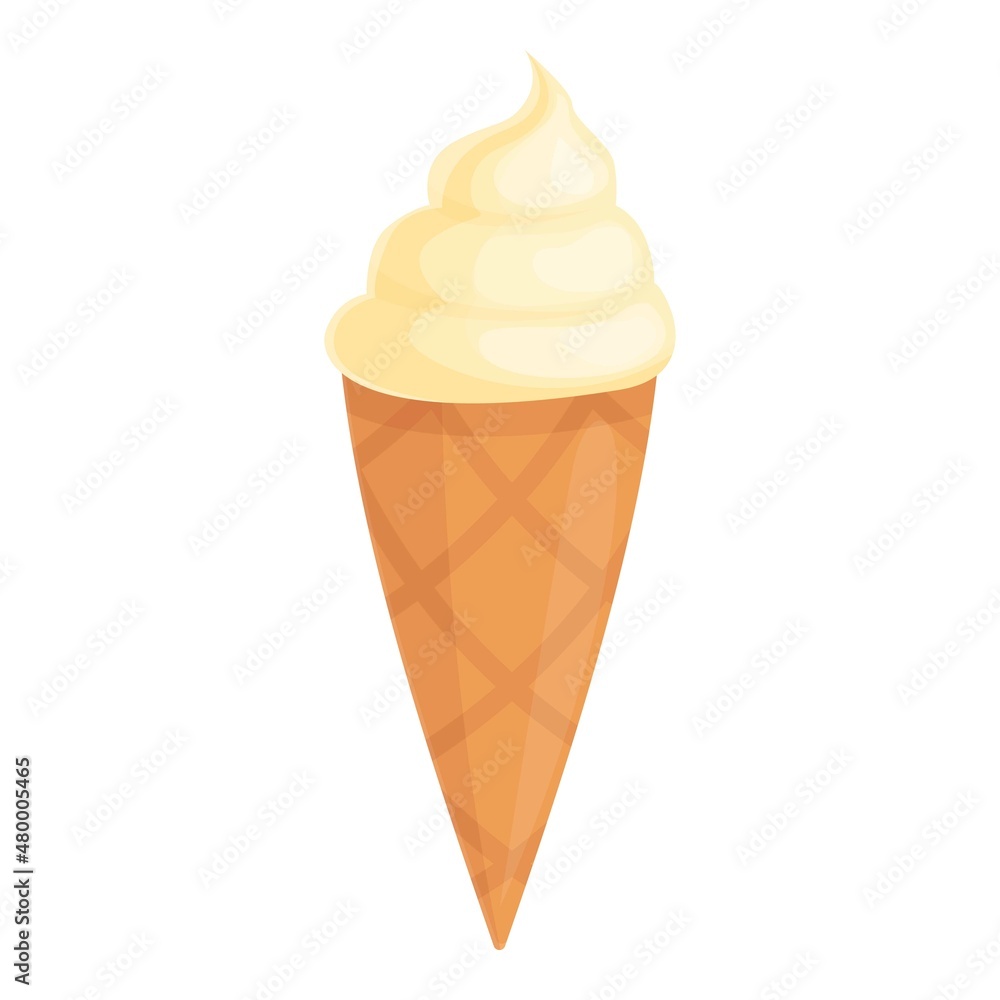 Ice cream cone icon cartoon vector. Yogurt product. Shop food Ice cream cone icon cartoon vector. Yogurt product. Shop food