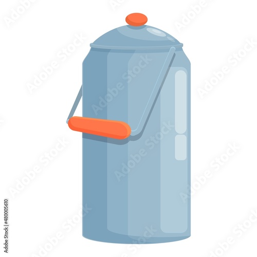 Fresh milk pot icon cartoon vector. Cheese bottle. Dairy food