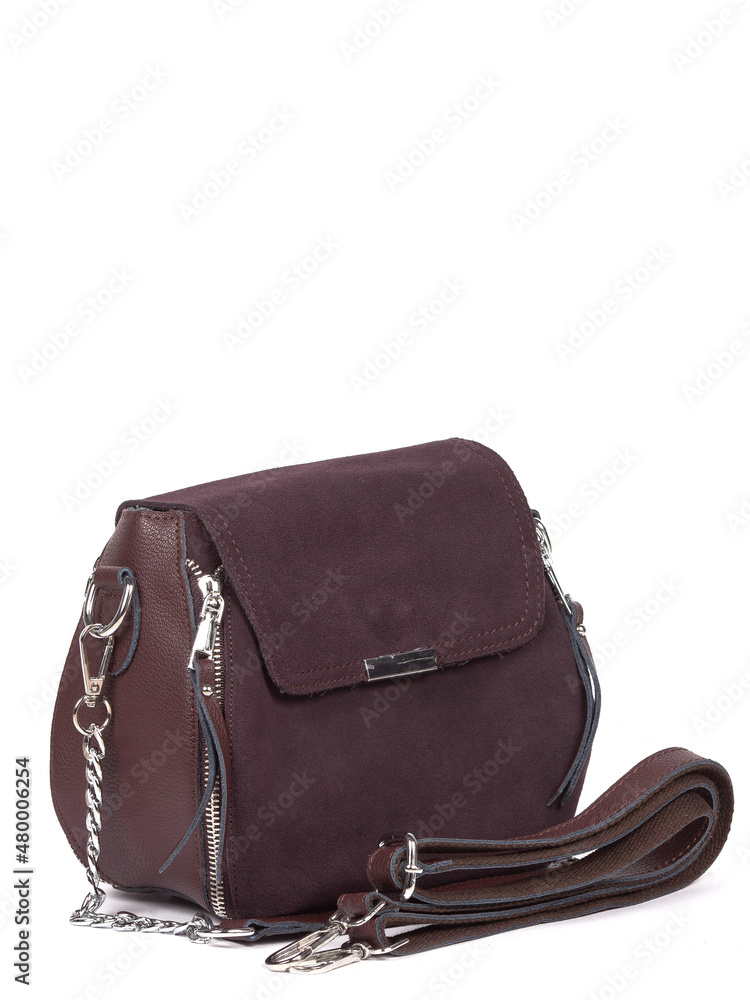 Small red leather woman's handbag isolated on white background Small red leather woman's handbag isolated on white background