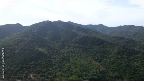 Aerial photography of Mount Tai Chaoyang Cave Forest Park photo