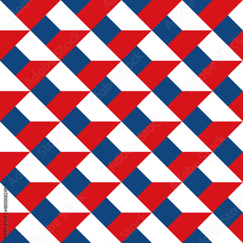 seamless pattern of czechia flag. vector illustration. print, book cover, wrapping paper, decoration, banner and etc