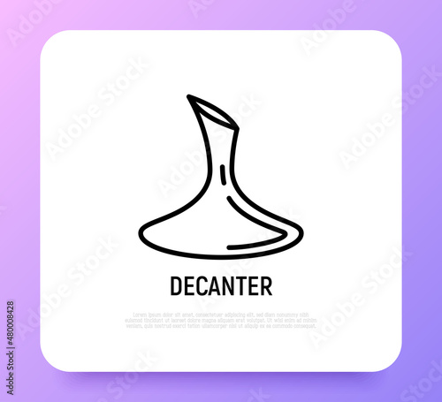 Decanter thin line icon. Modern vector illustration.