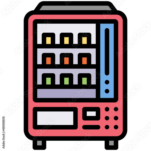Vending Machine filled line color icon