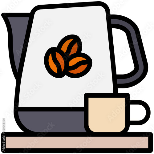 Milk Pitcher filled line color icon