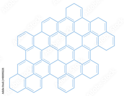 DNAの構造をイメージした六角形の背景素材_イラスト