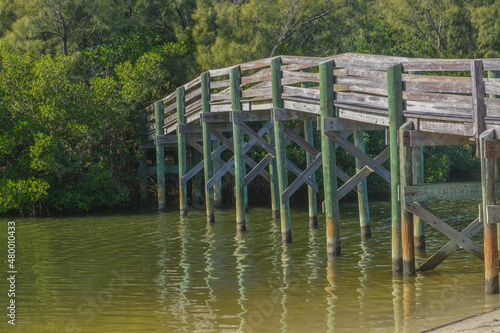 A walking Bridge in Round Island Riverside Park on the Indian River, Vero Beach, Indian River County, Florida photo
