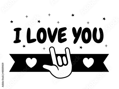 I Love You Retro Sign Language Vintage 