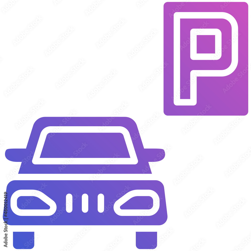 Car Parking flat gradient icon
