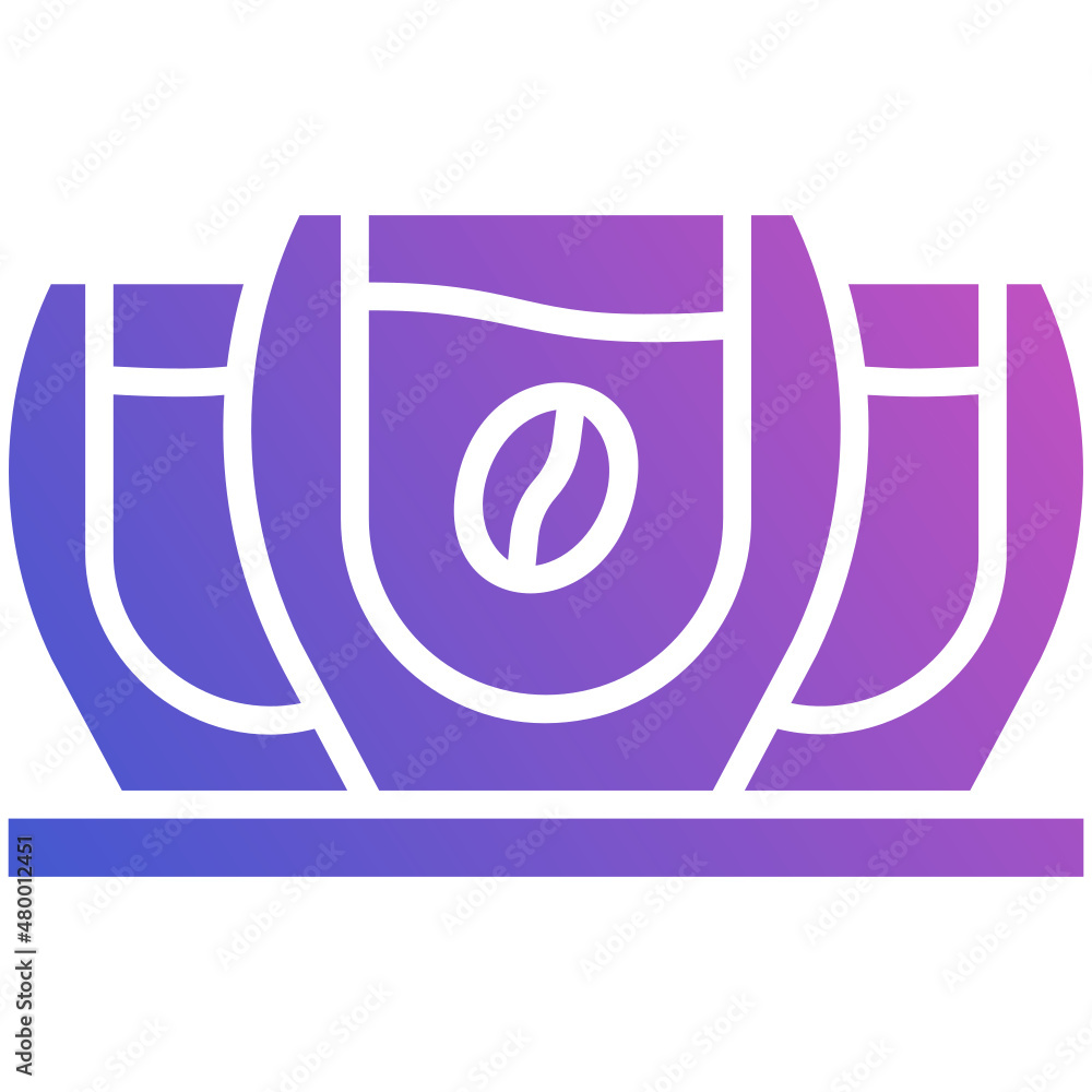 Espresso Glass Shot flat gradient icon