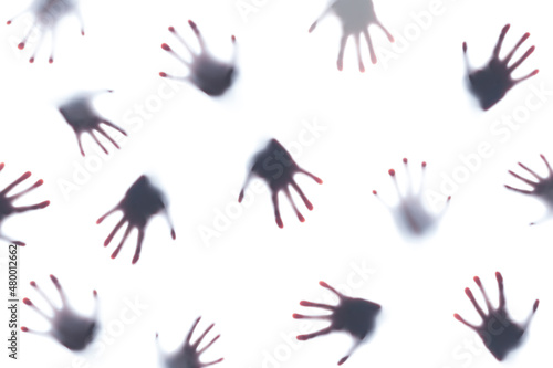 Photos ? human hands pattern with bright light filling
