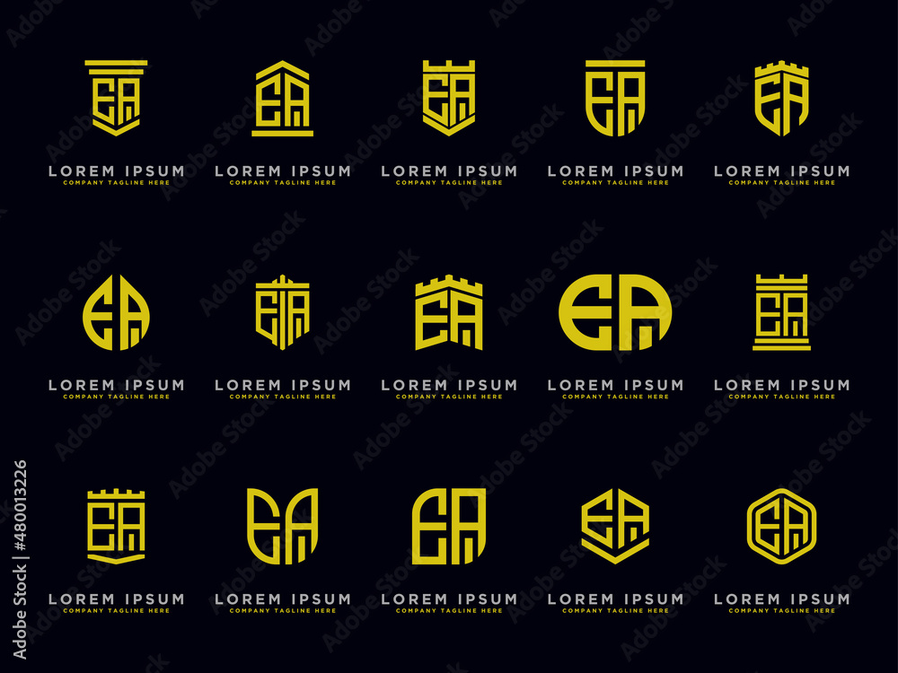 EA initial Letters. Logo Set Initial templates. EA initial Letters. Logo Set Initial templates.