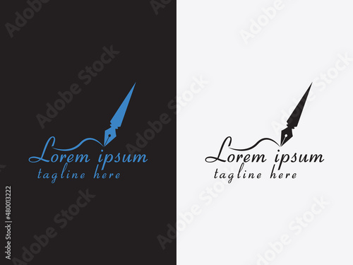 Pen logo icon design template