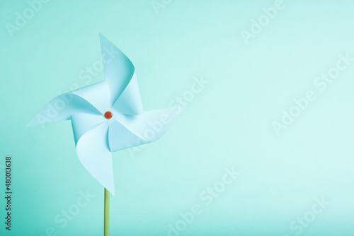 Sustainable energy production concept of paper windmill or turbine to generate power