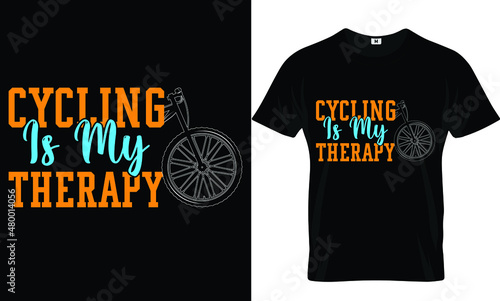 Cycling is my therapy t-shirt design