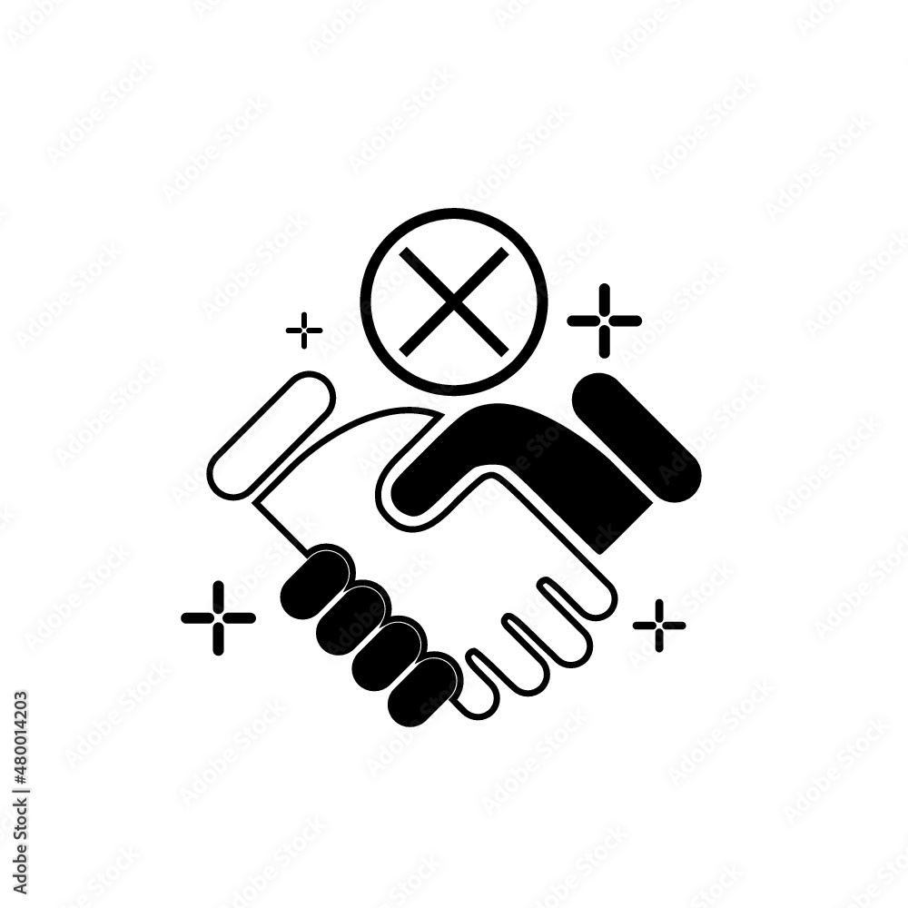 No handshake icon isolated on white background No handshake icon isolated on white background