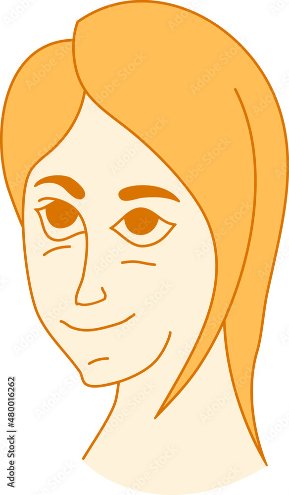 Innocent Woman Face Illustration