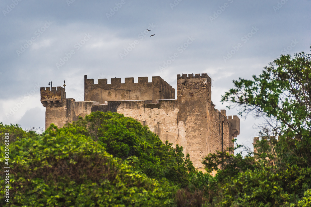 View of Falconara Sicula Castle, Butera, Caltanissetta, Sicily, Italy, Europe