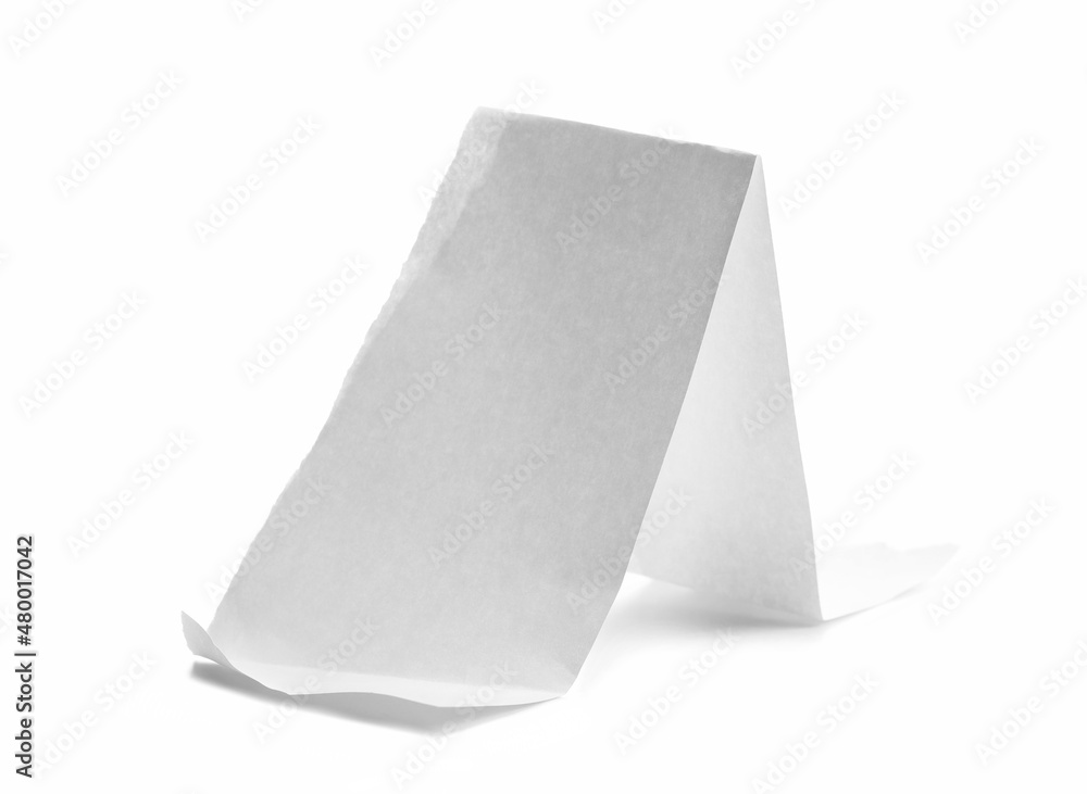Folded paper sheet isolated on white Folded paper sheet isolated on white