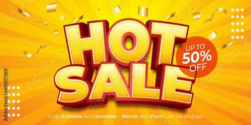 Editable 3d text Hot Sale 3d style suitable for promotion banner and poster