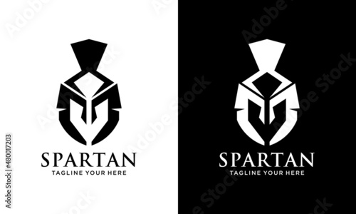 Fotografie, Obraz Vector Logo Spartan, Vector Logo Sparta, Logo Spartan Helm