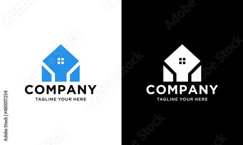 Home logo icon vector illustration design template.Home and house logo design vector, logo , architecture and building, design property , stay at home logo.  on a black and white background.