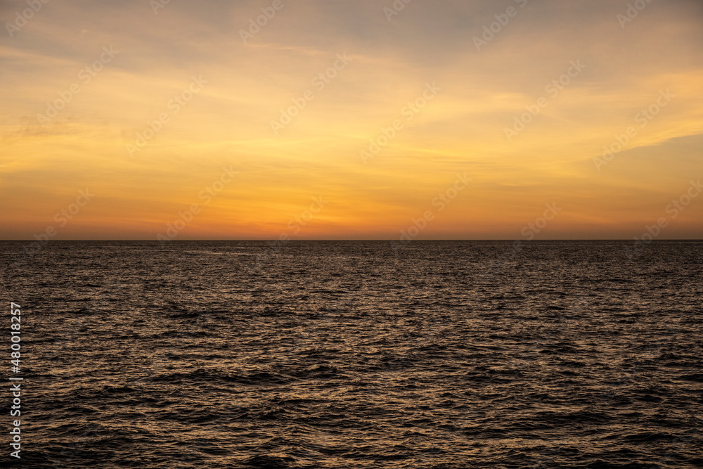 uninhabited islands of the Galapagos archipelago against the backdrop of the sea and blue sky 