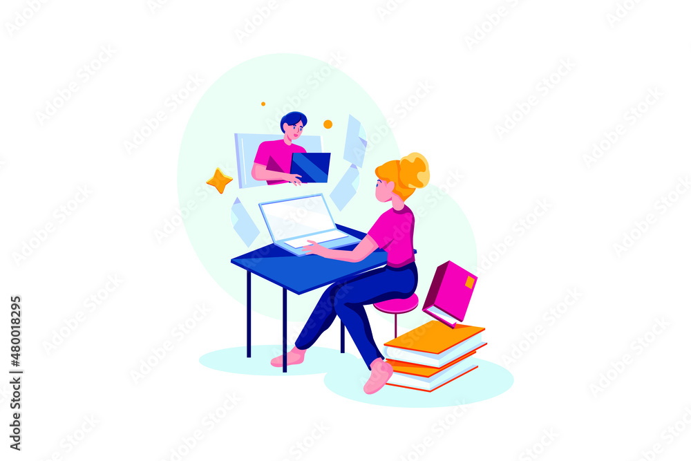 Students Studying In Online Degree Program Students Studying In Online Degree Program