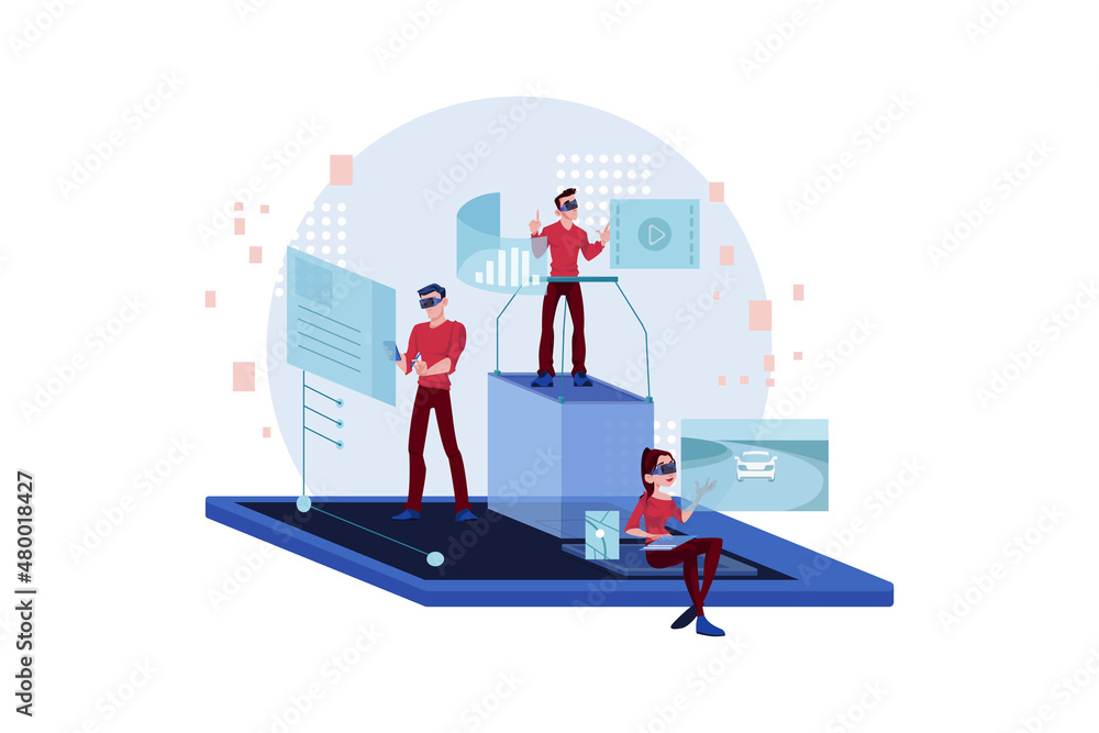 Blockchain Technology Illustration concept. Flat illustration isolated on white background Blockchain Technology Illustration concept. Flat illustration isolated on white background