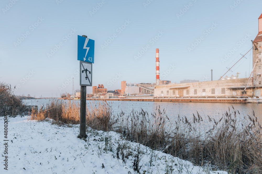factory in the winter