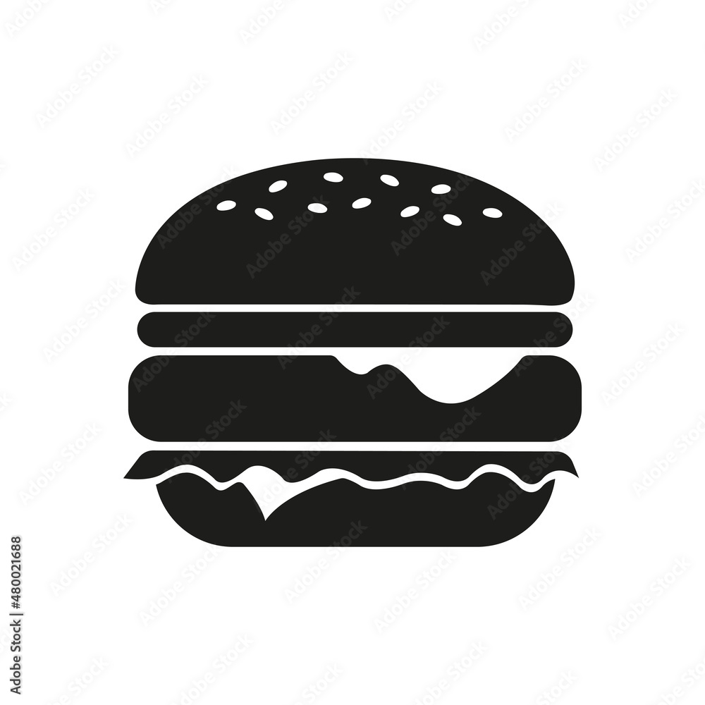 Hamburger. Burger. Cheeseburger. Fast food icons. Hamburger. Burger. Cheeseburger. Fast food icons.