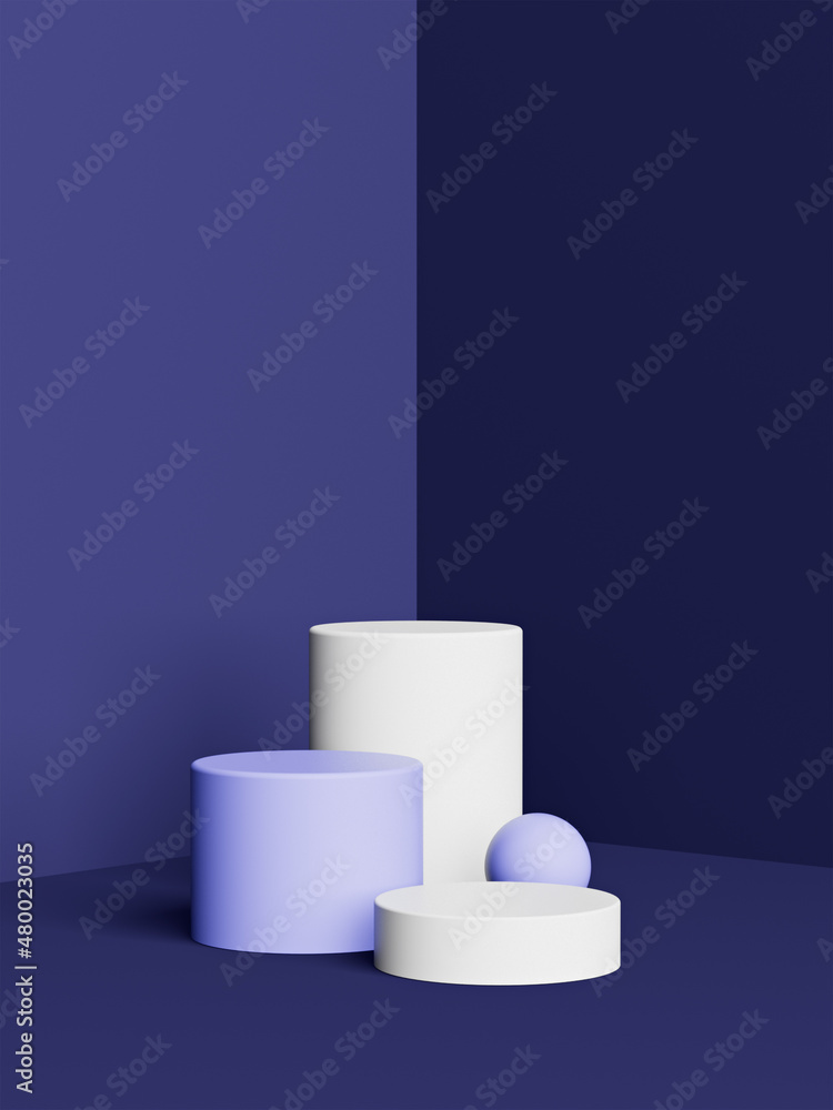 Abstract scene geometry shape podium for Product Display on veri peri pastel color background. Empty space Product display for advertisement. 3D Rendering Abstract scene geometry shape podium for Product Display on veri peri pastel color background. Empty space Product display for advertisement. 3D Rendering