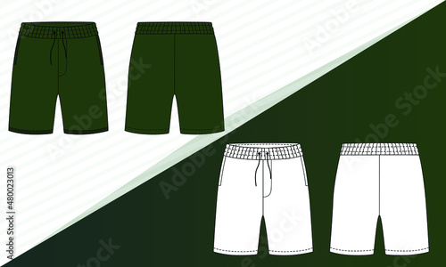 Men Bermuda shorts vector outline flat sketch graphic resource