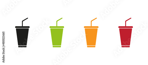 Drink. Soda. Fast food icons.