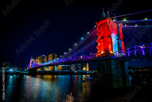 Canvas-taulu Cincinnati, Ohio Suspension Bridge