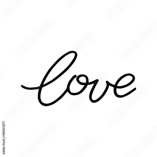 Love. Vector simple handwritten lettering. 