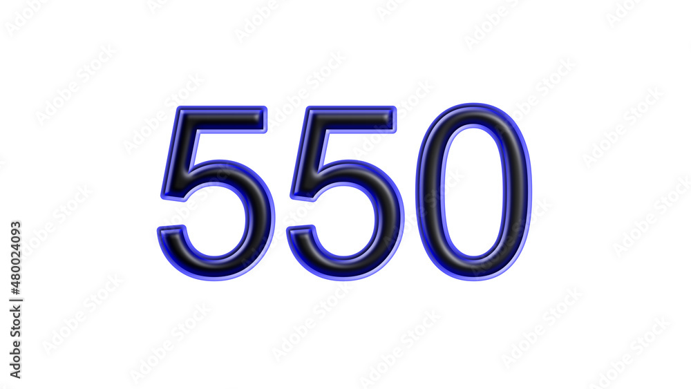 blue 550 number 3d effect white background blue 550 number 3d effect white background