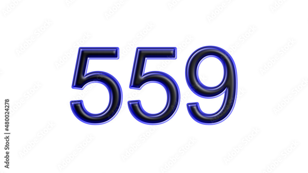 blue 559 number 3d effect white background blue 559 number 3d effect white background