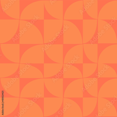 Simple Geometric orange background with polygons. Vintage abstract seamless pattern for textile, posters, fabric, banners. Vector illustration.