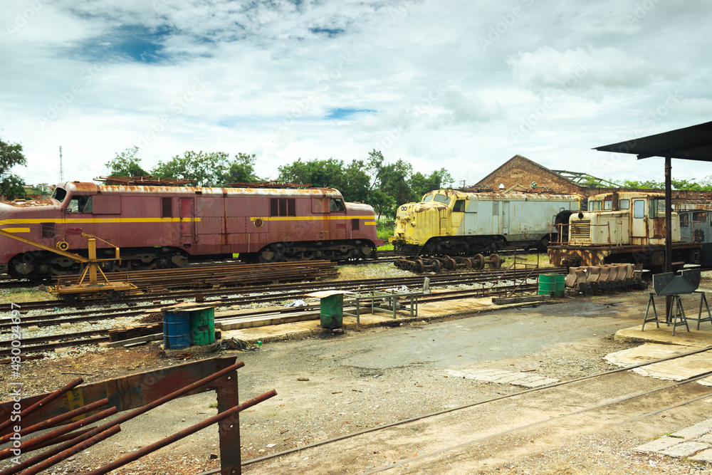 old trains stopped on the railroad old trains stopped on the railroad