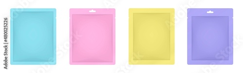 Foto Purple, yellow, pink and blue sachet or pouch