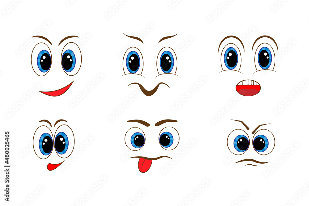 face expression set. vector illustration emoticon cartoon