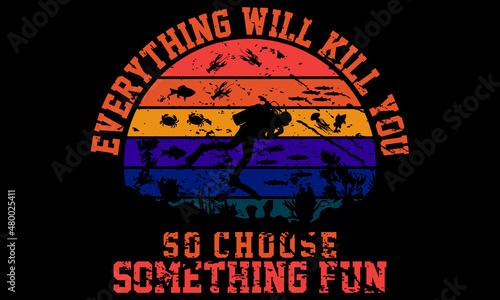 Scuba diving t shirt design