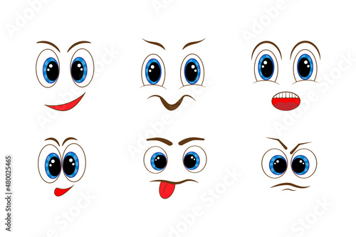 Obraz na płótnie face expression set. vector illustration emoticon cartoon w salonie