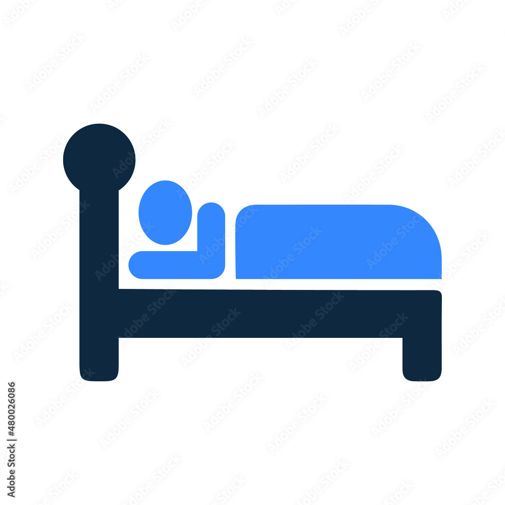 Rest, bed, sleep icon. Simple editable vector design isolated on a white background.
