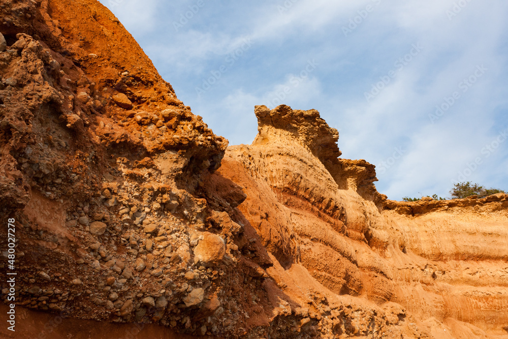 Fototapeta premium Red rocks, Sa caleta, Ibiza