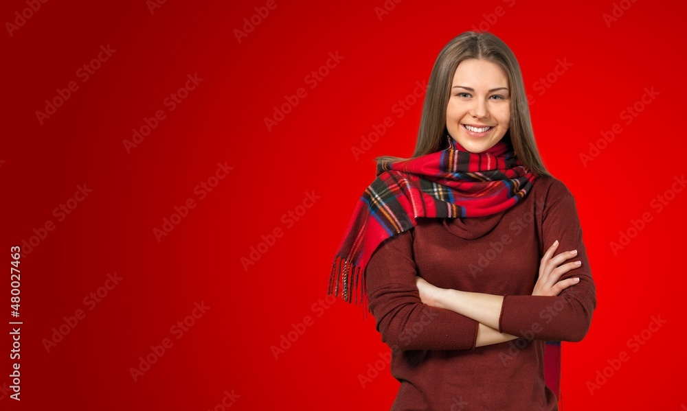Cute charming young woman smiling Cute charming young woman smiling