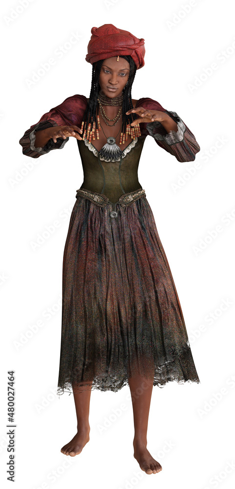 Naklejka premium 3D African witch