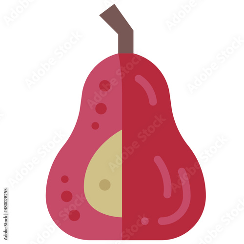 poached pear flat icon