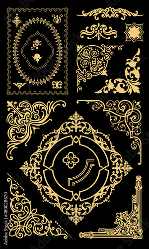 Set element. Geometric Floral Ornament