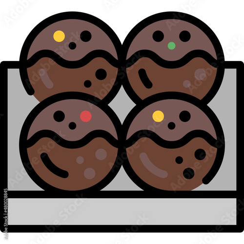 choco ball filled outline icon